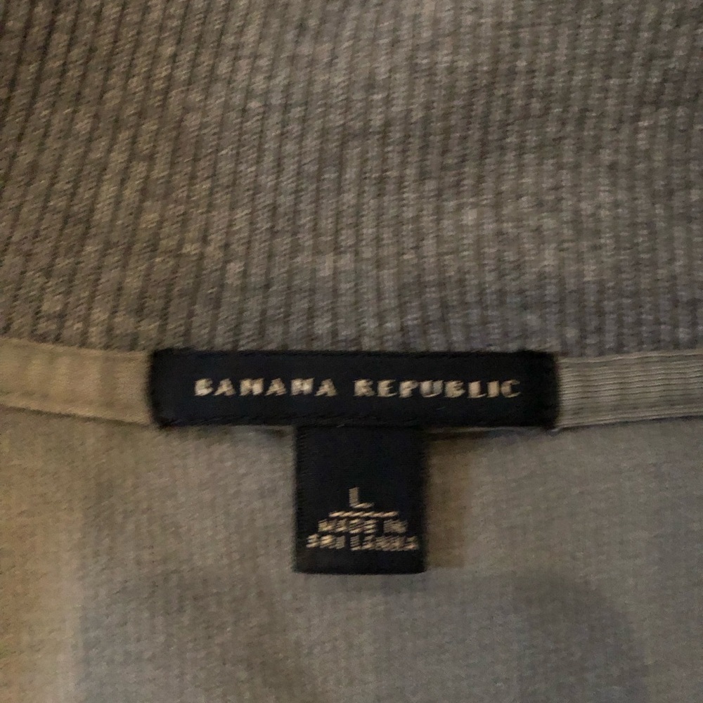 Banana Republic Men’s L Dark Gray High-Collar 1/4 Zip Long-Sleeve Sweater - EUC! - Picture 8 of 10